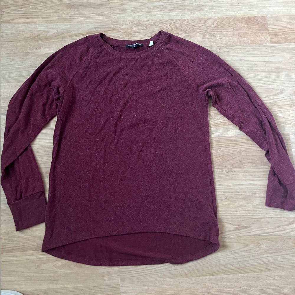 Brandy Melville loose maroon long sleeve shirt